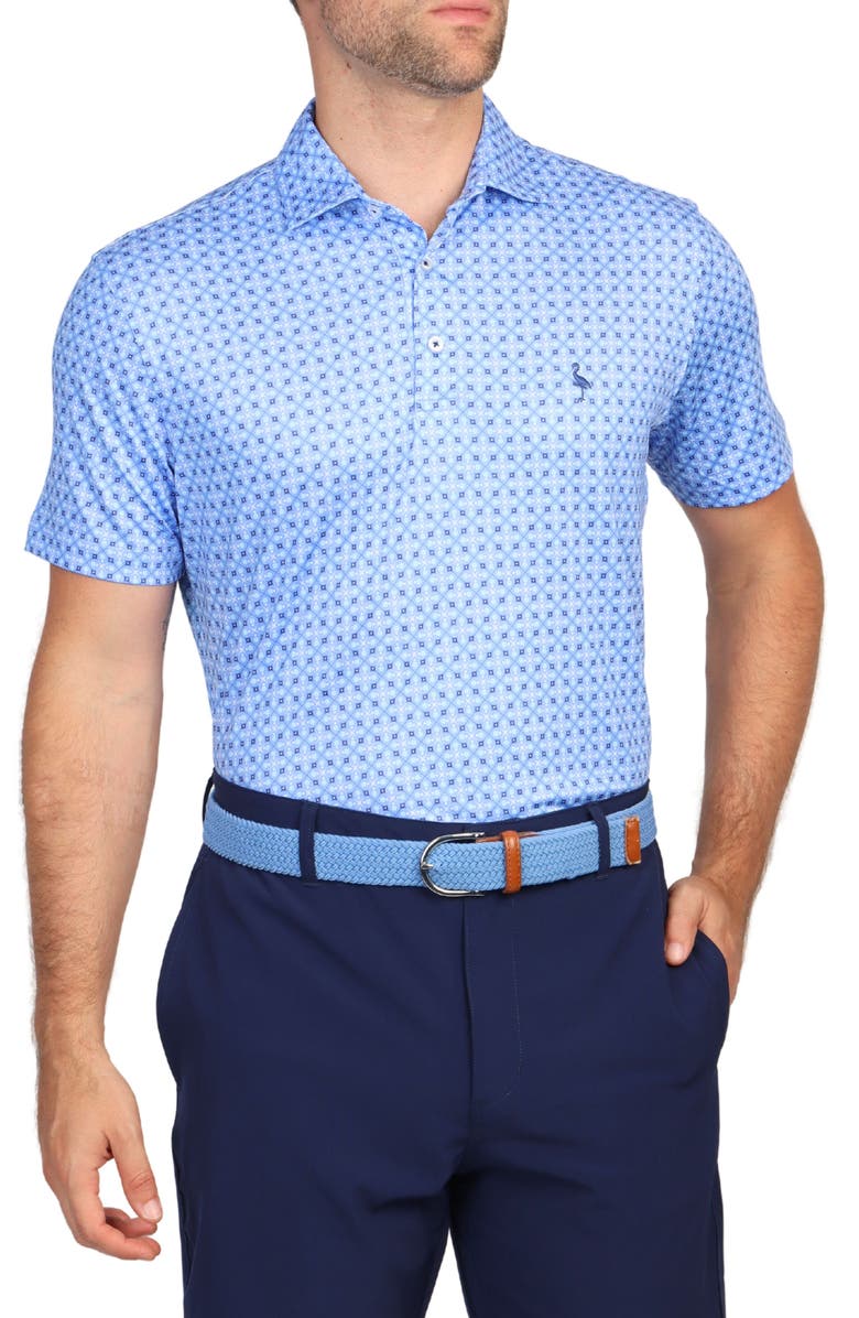 TailorByrd Medallion Print Performance Polo, Alternate, color, Blue