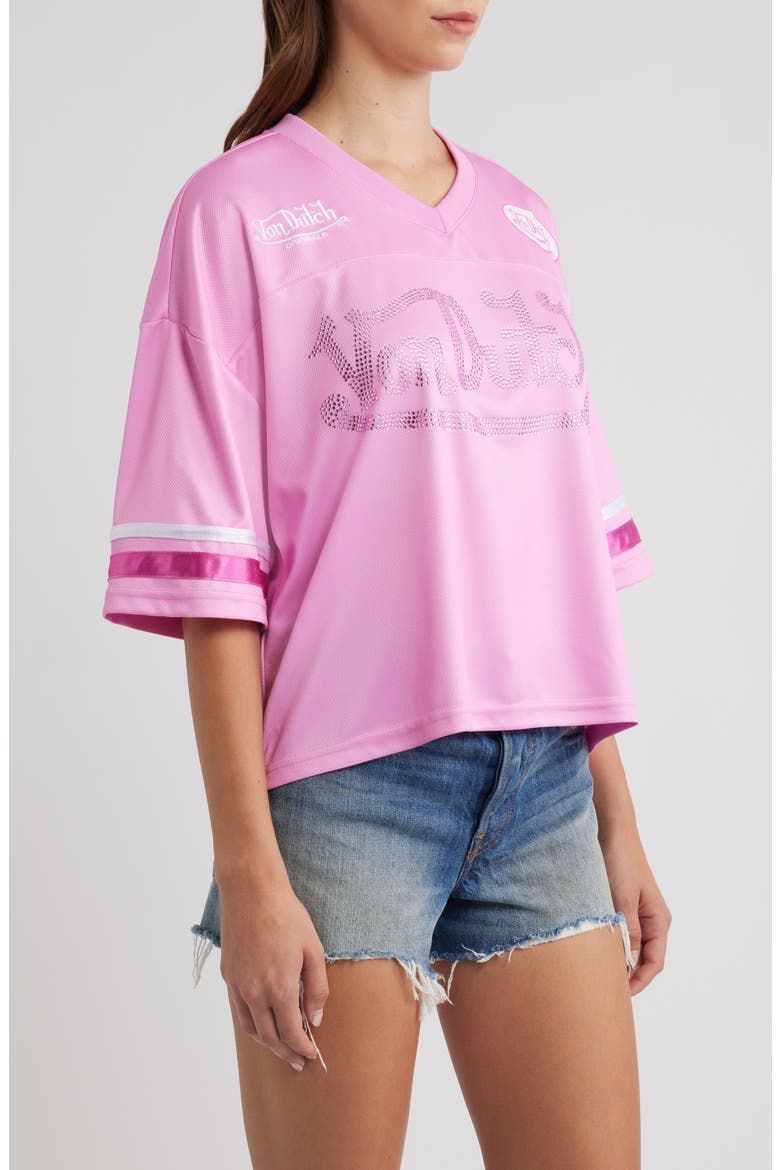 Cropped Football Jersey, Alternate, color, BEGONIA PINK