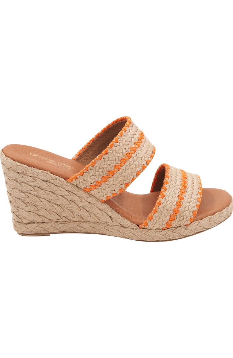 André Assous Nolita Raffia Espadrille Platform Wedge Slide Sandal, Alternate, color,