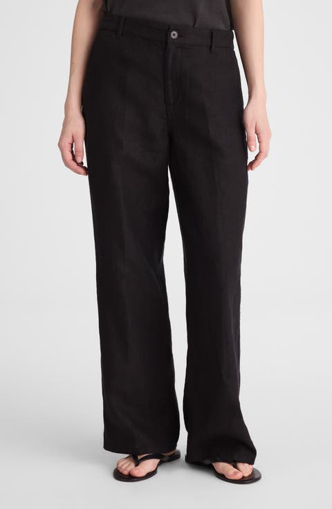 Zoe Relaxed Straight Leg Linen Pants