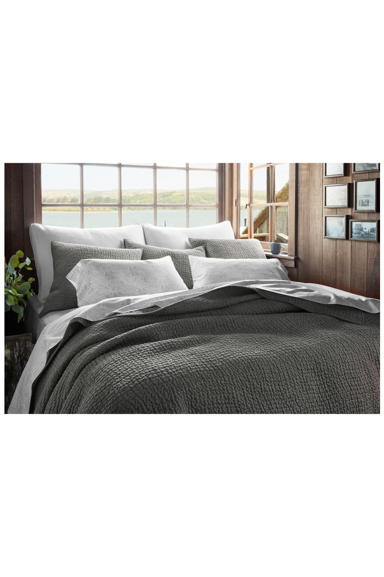 Hand Stitched Organic Cotton Euro Sham, Alternate, color, SLATE
