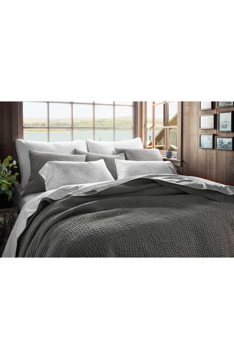 Coyuchi Pebbled Handstitched Organic Cotton Quilt, Alternate, color, Slate