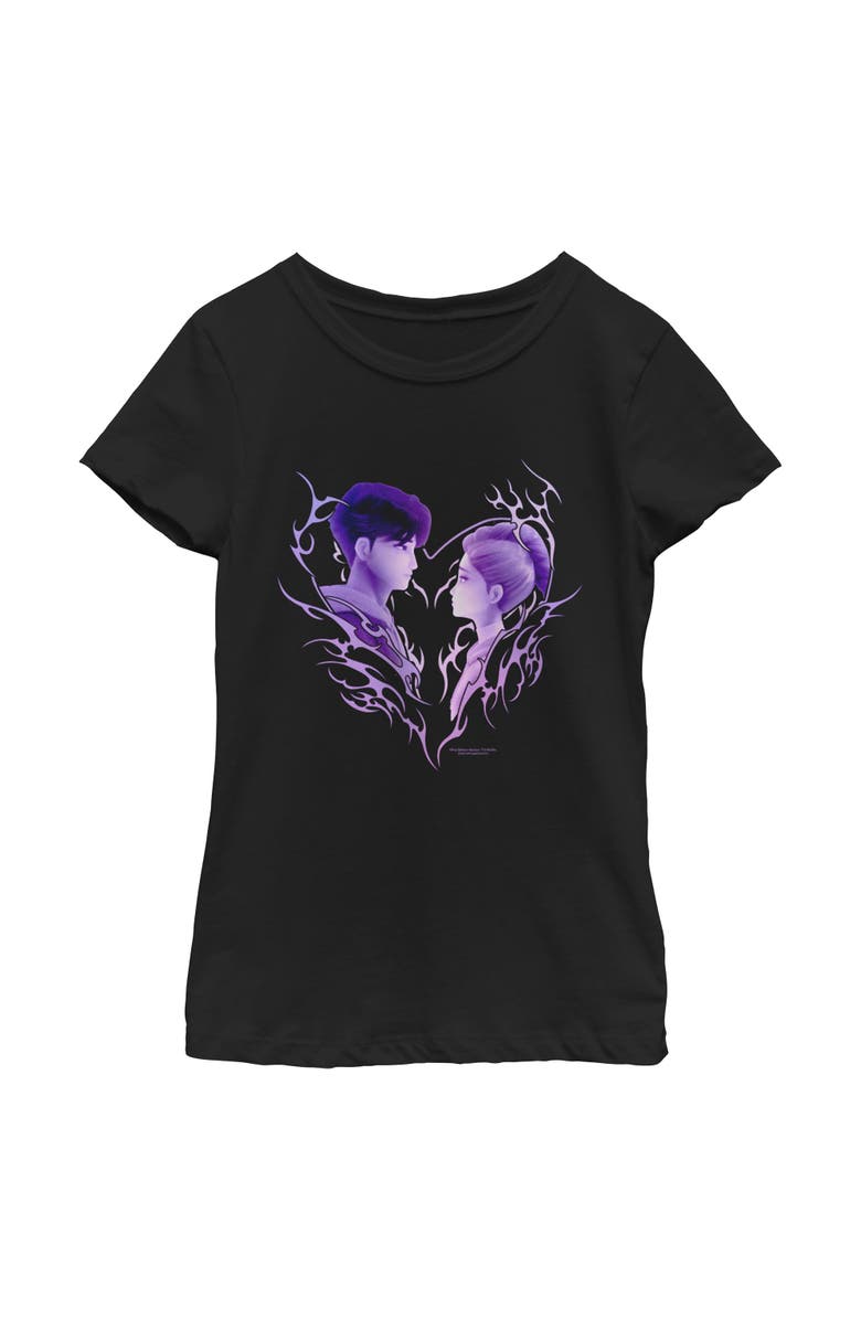 KPop Demon Hunters Girl's KPop Demon Hunters Jinu and Rumi Love Graphic T-Shirt, Main, color, Black