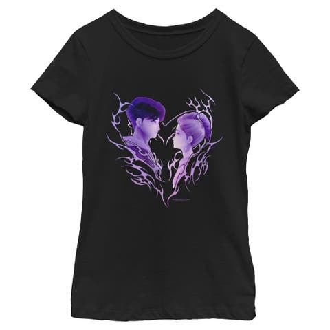 Girl's KPop Demon Hunters Jinu and Rumi Love  Graphic T-Shirt