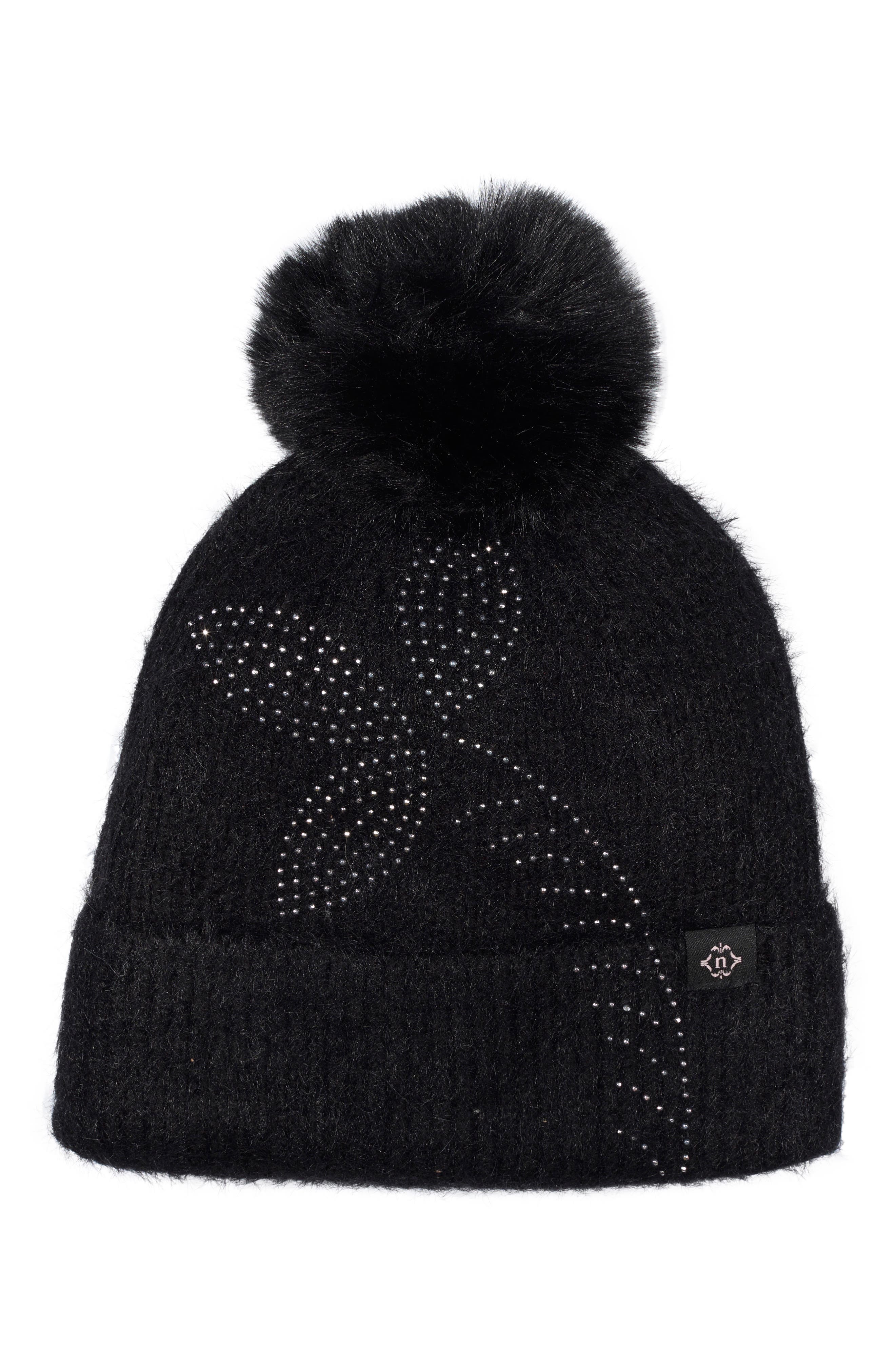 Faux Fur Pom Beanie