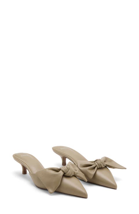 Pointed Toe Kitten Heel Mule (Women)