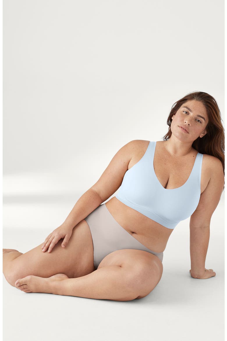 True Body Lift V-Neck Full Cup Soft Form Band Bra, Alternate, color, POWDER BLUE