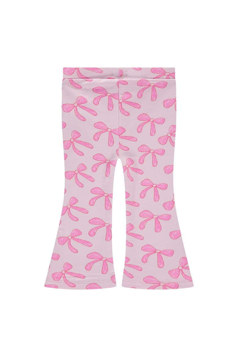 Bow Print Flared Legging, Alternate, color, Powder