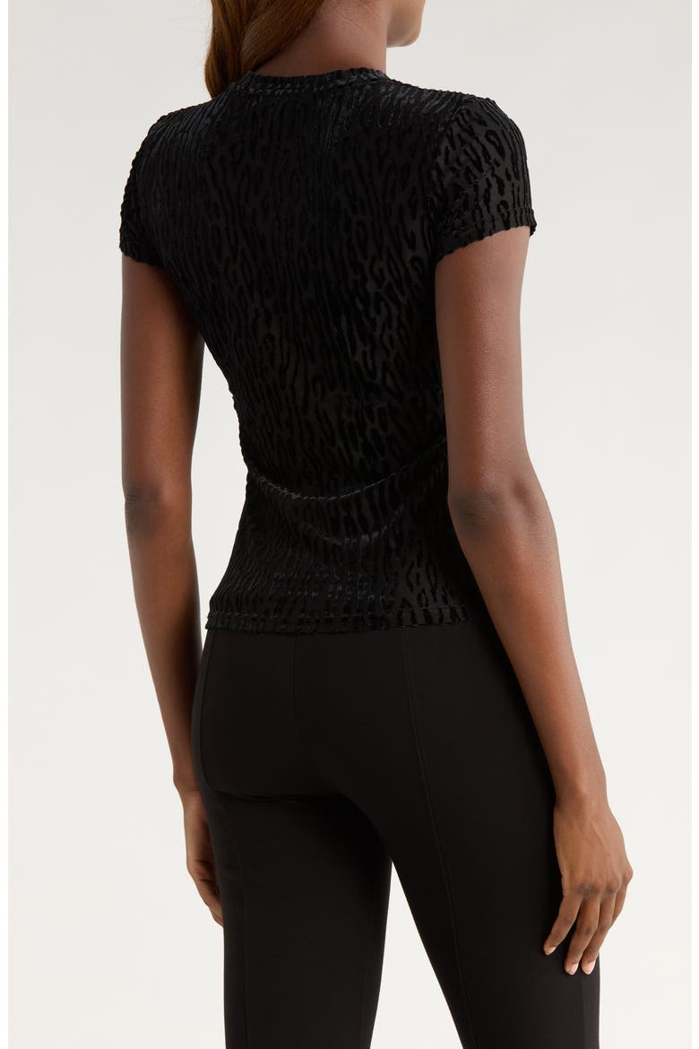 Eisa Leopard Velvet Burnout T-Shirt, Alternate, color, BLACK