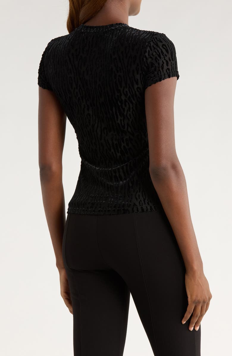 PAIGE Eisa Leopard Velvet Burnout T-Shirt, Alternate, color, Black