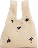 Simone Rocha Mini Faux Fur Shopper Bag with Embellishment