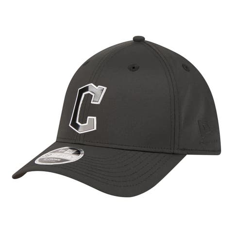 Men's New Era  Black Cleveland Guardians Metallic 39THIRTY M-Crown Flex Hat