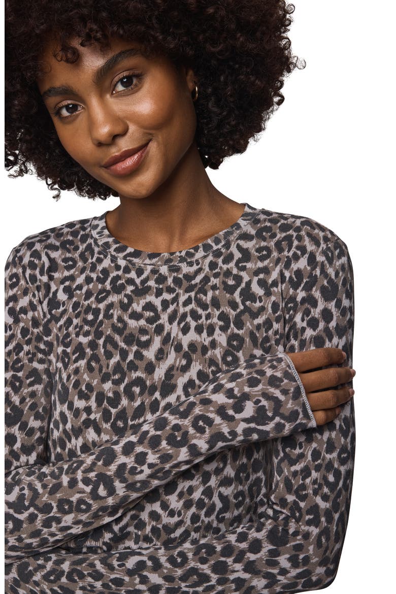 Leopard Print Long Sleeve T-Shirt, Alternate, color, LEOPARD PRINT