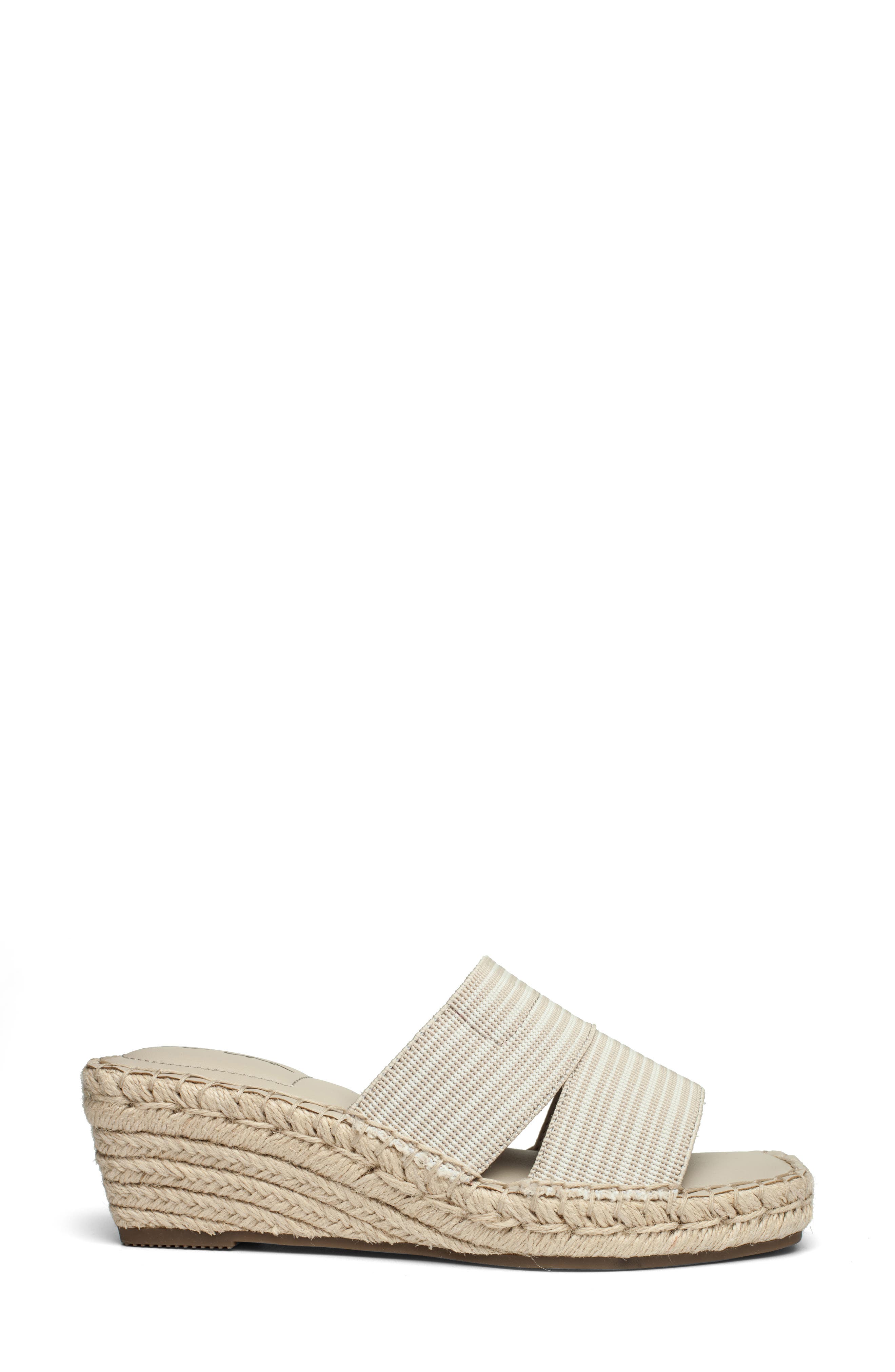 Caymen Espadrille Platform Wedge Slide Sandal, Alternate, color, NATURAL/ IVORY STRIPE FABRIC