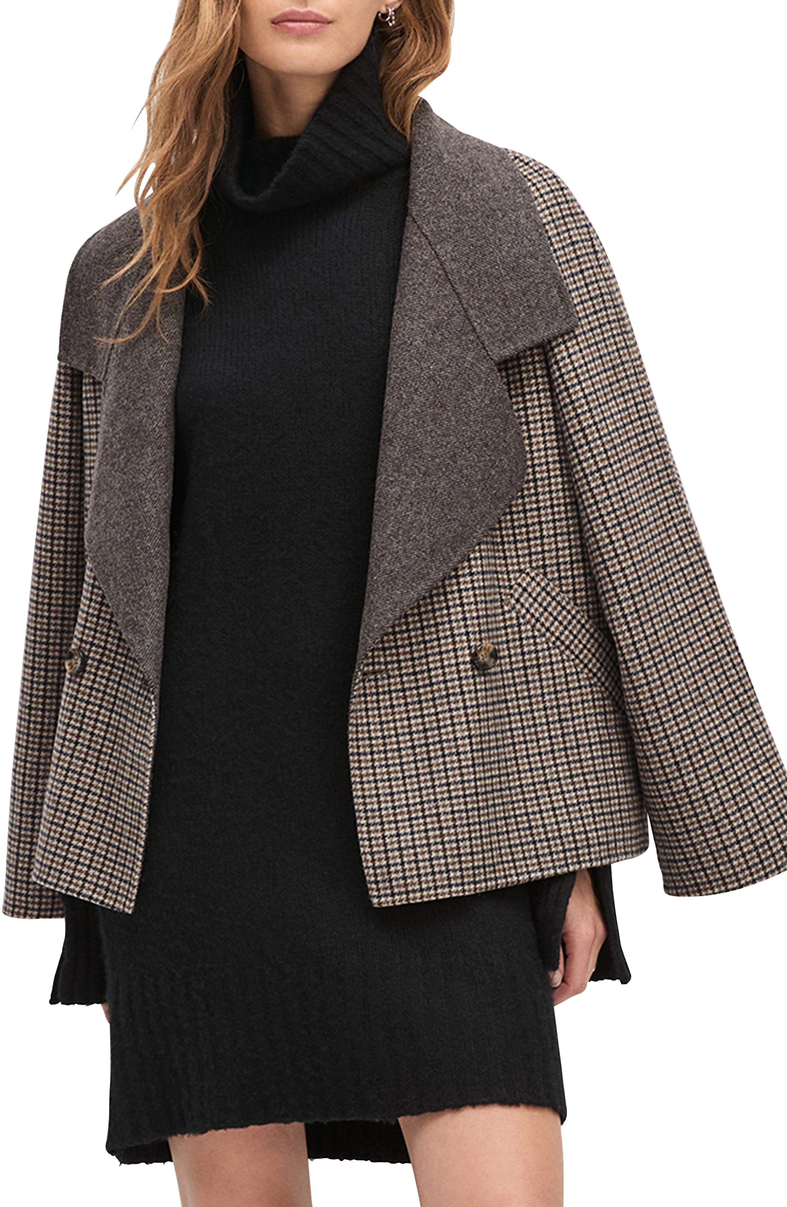 The Cameron Houndstooth Wool Blend Coat