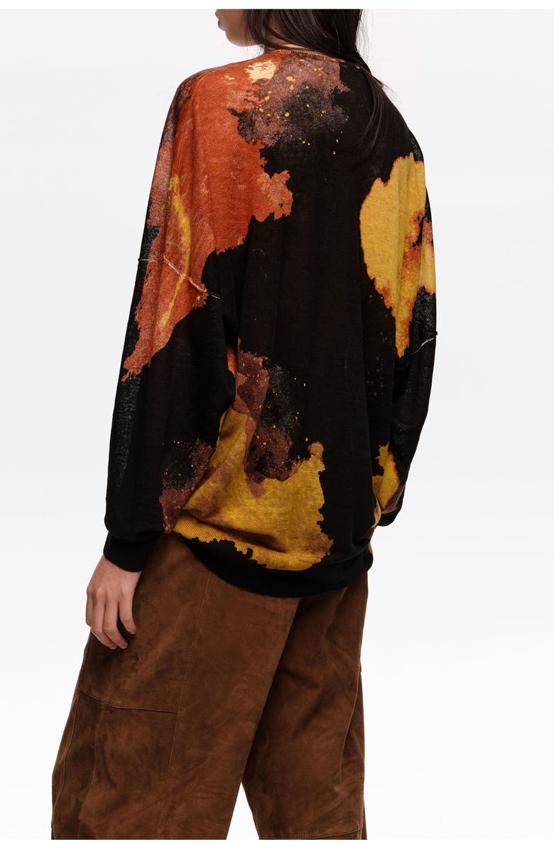 Bimba y Lola Long Straight-Fit Linen Sweater, Alternate, color, Blot Xl Black