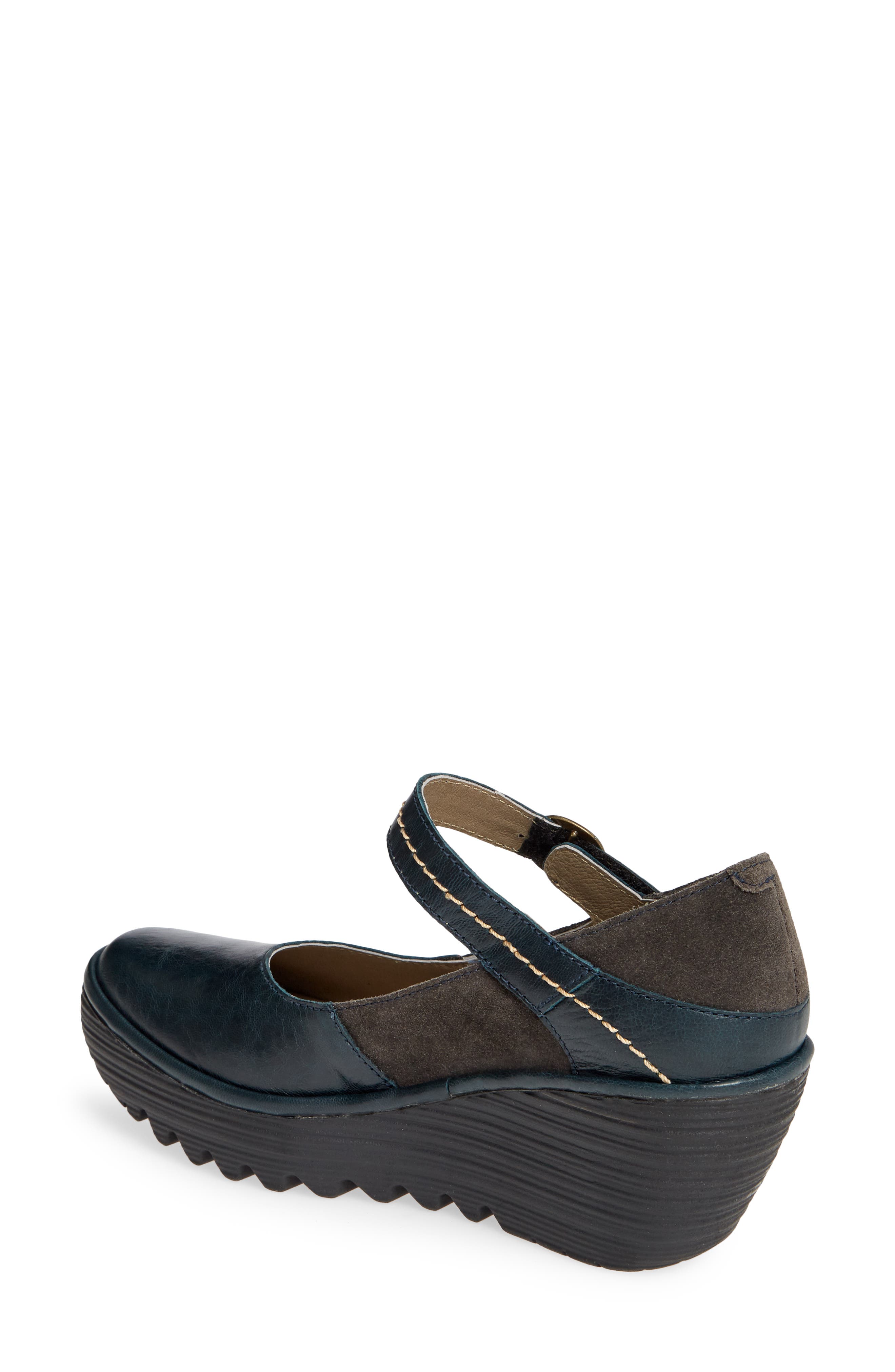 Yuko Wedge Mary Jane Pump, Alternate, color, DARK PETROL/ DIESEL LEATHER