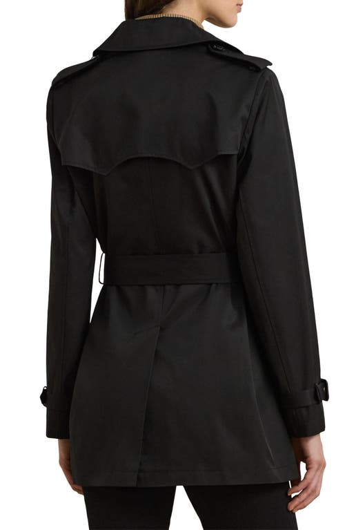 Ralph Lauren Double-breasted Belted Trench Coat In Black
