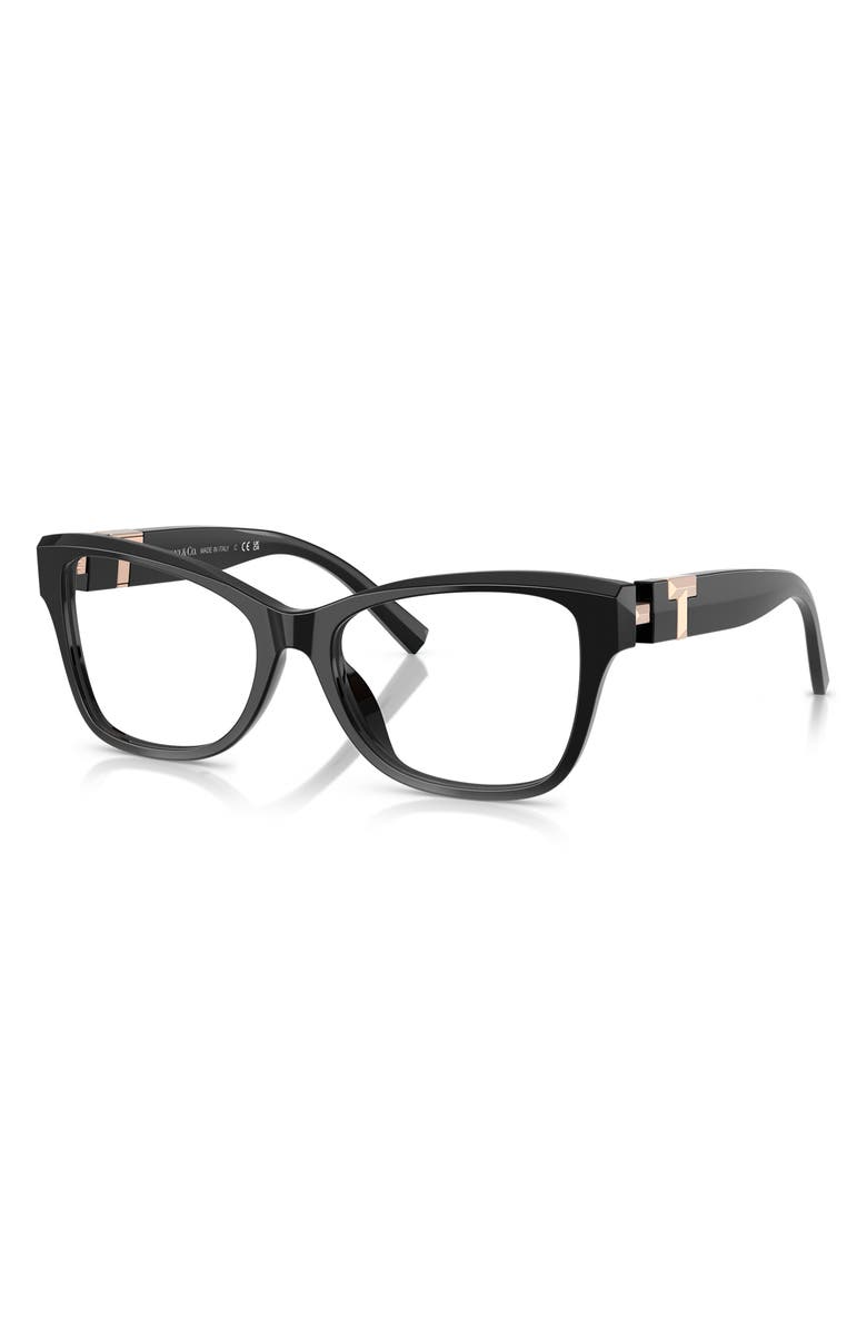 Tiffany & Co. 52mm Butterfly Optical Glasses, Alternate, color, Black / Rose Gold Demo Lens
