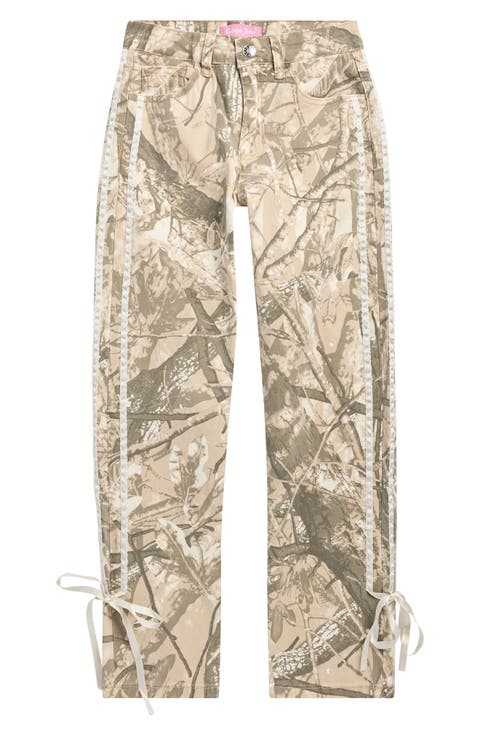 Kids' Double Stripe Camo Wide Leg Pants (Big Kid)