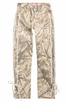 GOGO STAR Kids' Double Stripe Camo Wide Leg Pants