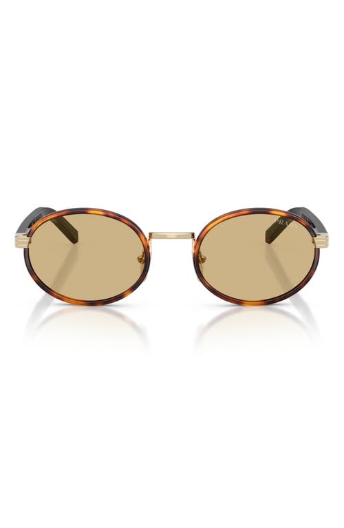 Prada Womens Brown Pr B56s Round-frame Tortoiseshell Metal Sunglasses In Brown