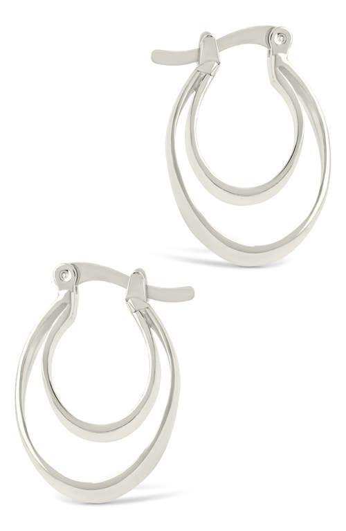 Sterling Forever Frankie Double Hoop Earrings In Silver