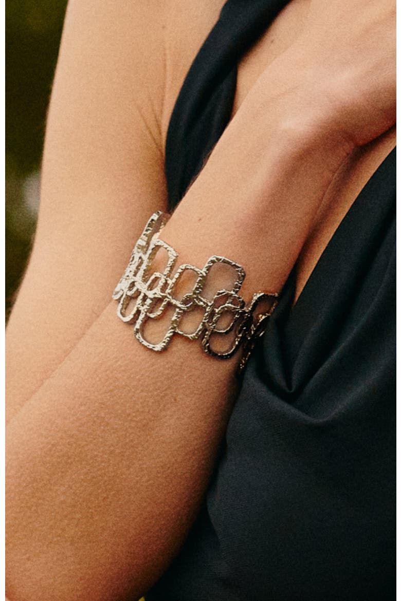 Roman Arc Bracelet, Alternate, color, Silver