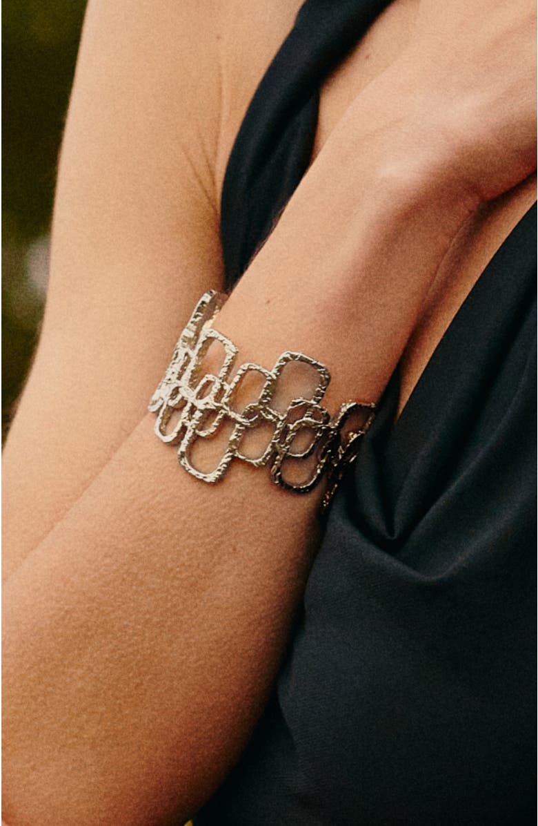 RETRO CHIC Roman Arc Bracelet, Alternate, color, Silver