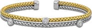 Julianna B. Cubic Zirconia Double Row Station Bangle Bracelet