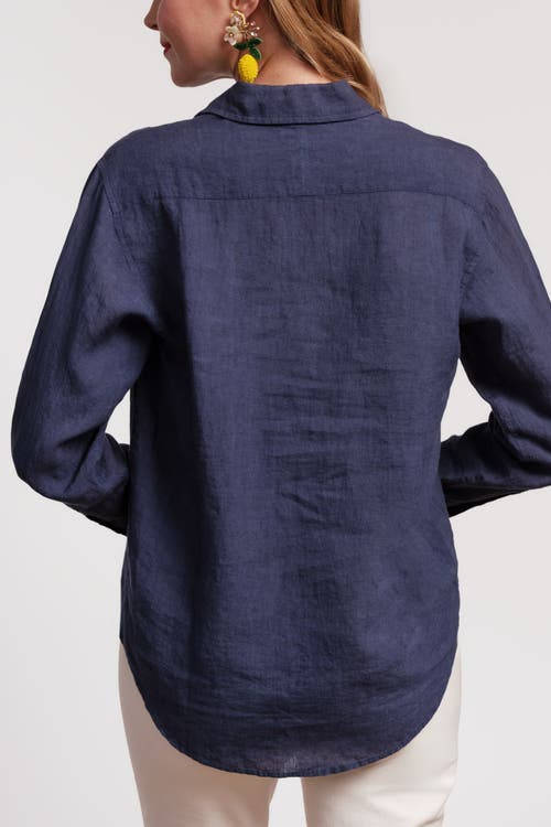 Frances Valentine Perfect Button Down Solid In Blue