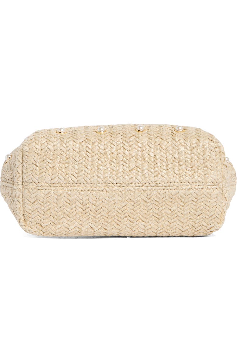 Olga Berg Kaia Studded Woven Clutch, Alternate, color, Natural