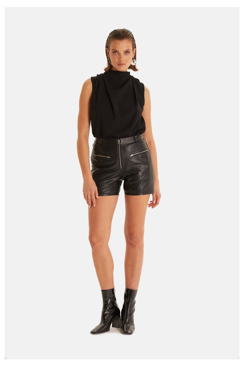 Leather Fashion Short, Main, color, Black