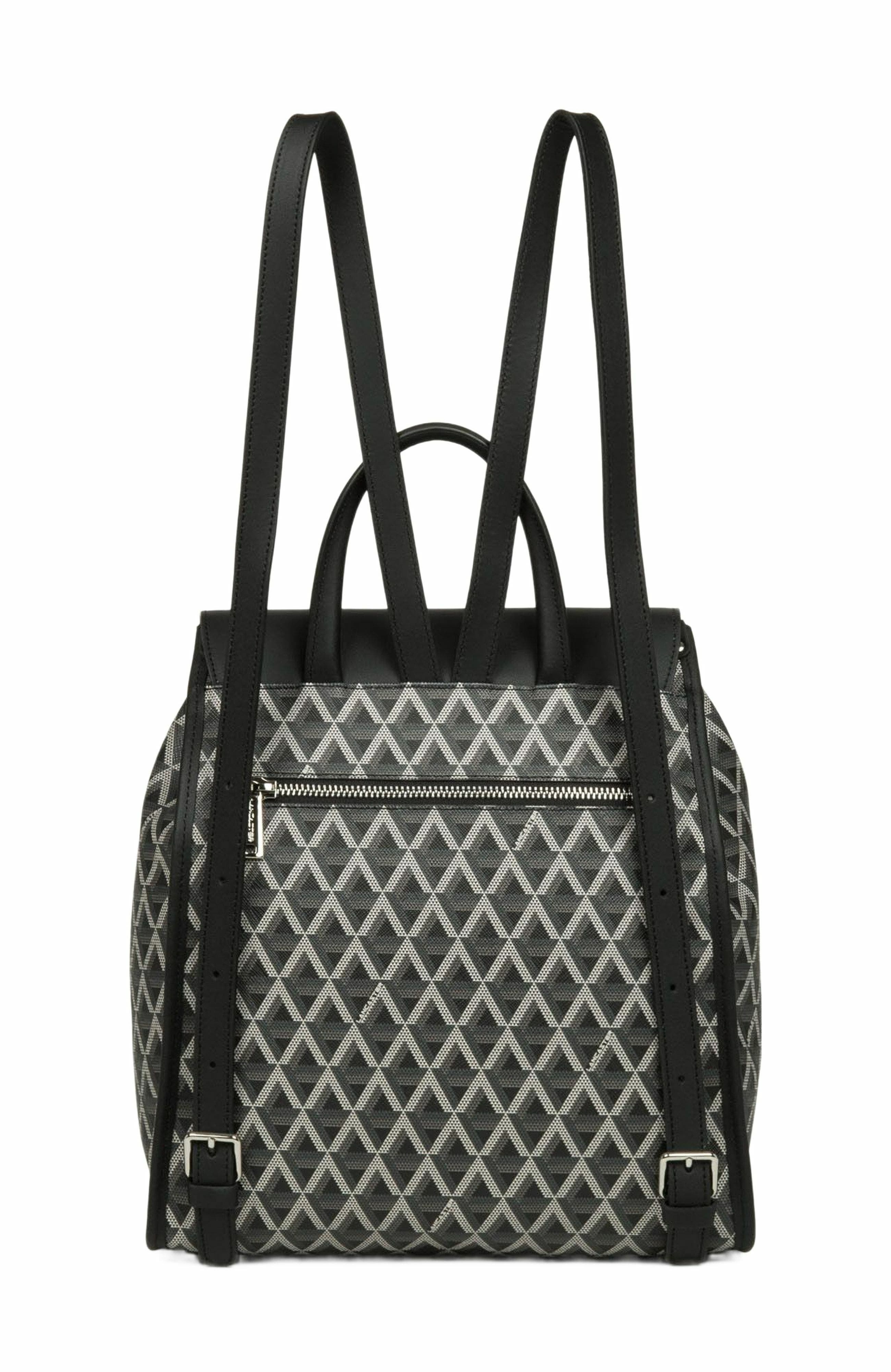 Lancaster Backpack with Flap and Snap Closure Ikon, Alternate, color, Noir