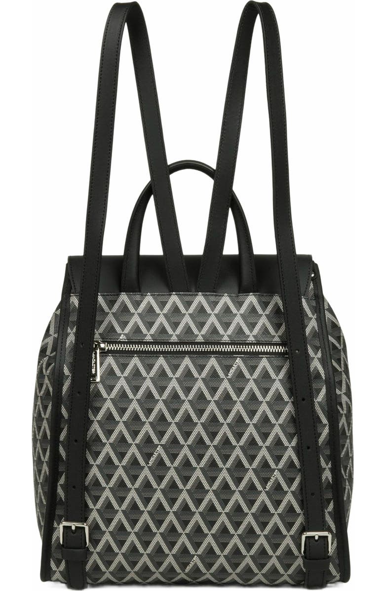 Lancaster Backpack with Flap and Snap Closure Ikon, Alternate, color, Noir