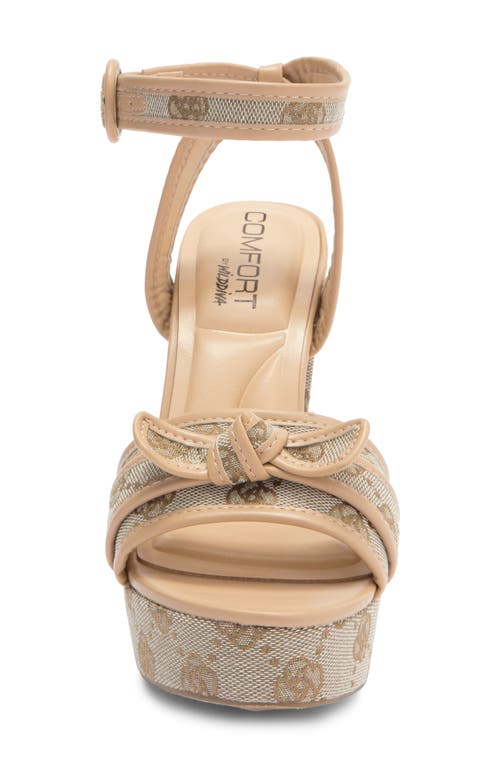 Wild Diva Lounge Fay Ankle Strap Platform Sandal In Brown