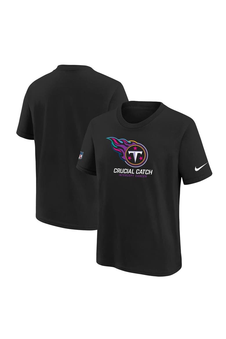 Youth Nike  Black Tennessee Titans 2024 NFL Crucial Catch T-Shirt, Alternate, color, Black