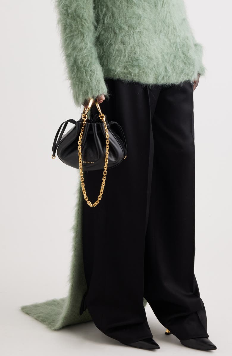 Givenchy Mini Pumpkin Leather Bucket Bag, Alternate, color,