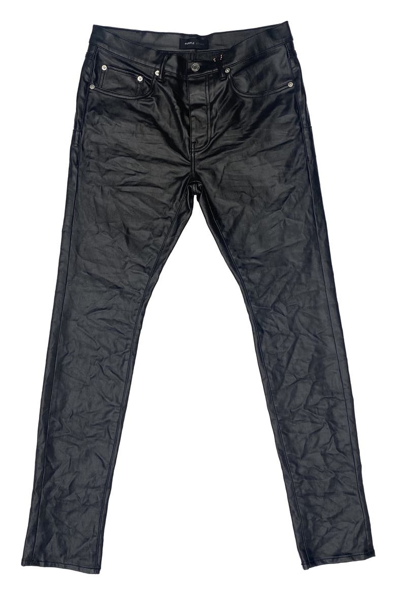 Patent Film Coated Skinny Jeans, Alternate, color, BLACK