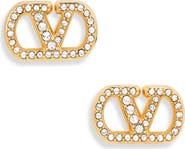 Valentino Garavani Vlogo Signature Swarovski Crystal Stud Earrings