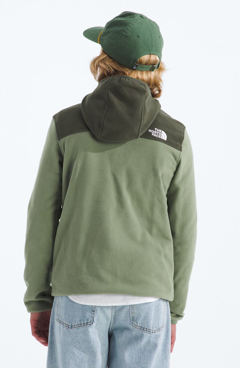 The North Face Kids' Glacier Polar Fleece Zip-Up Hoodie, Alternate, color, Bark Mist/ New Taupe Green