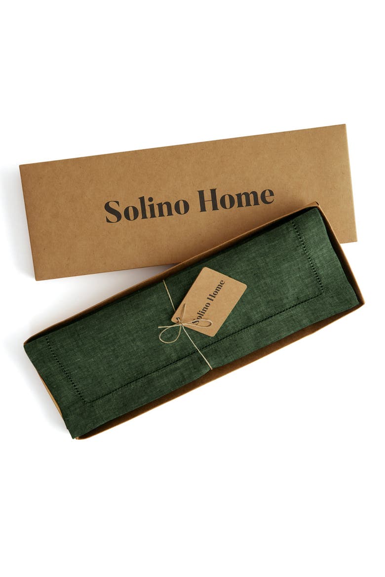 Linen Placemats Set of 4, 14 x 19" - Milan, Alternate, color, Forest Green