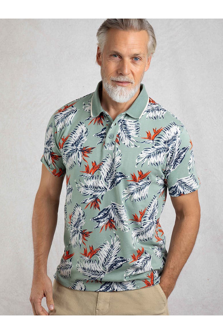 Sarat Printed Polo, Main, color, Mineral Blue