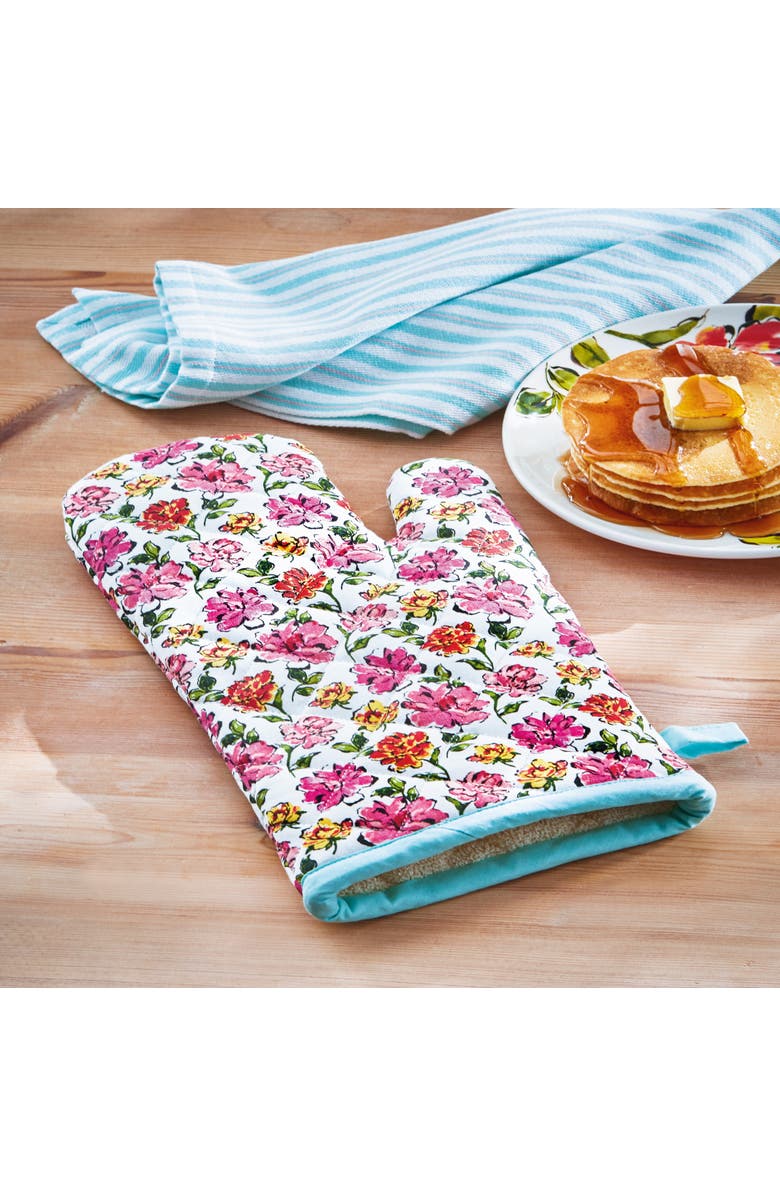 tag In Bloom Oven Mitt Multi Cotton Spring, Alternate, color, Pink