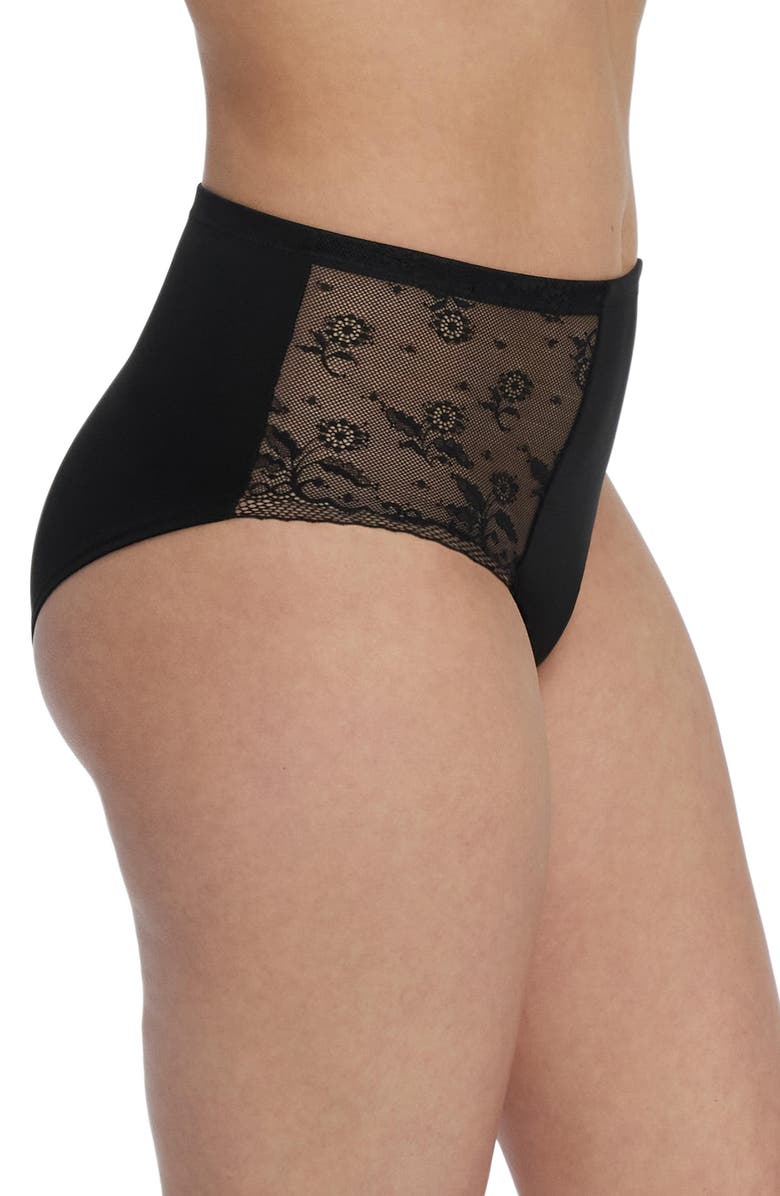 Skarlett Blue Lacy High Rise Brief, Alternate, color, Black