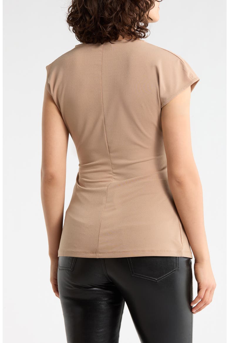 Asymmetric Draped Top, Alternate, color, CAMEL