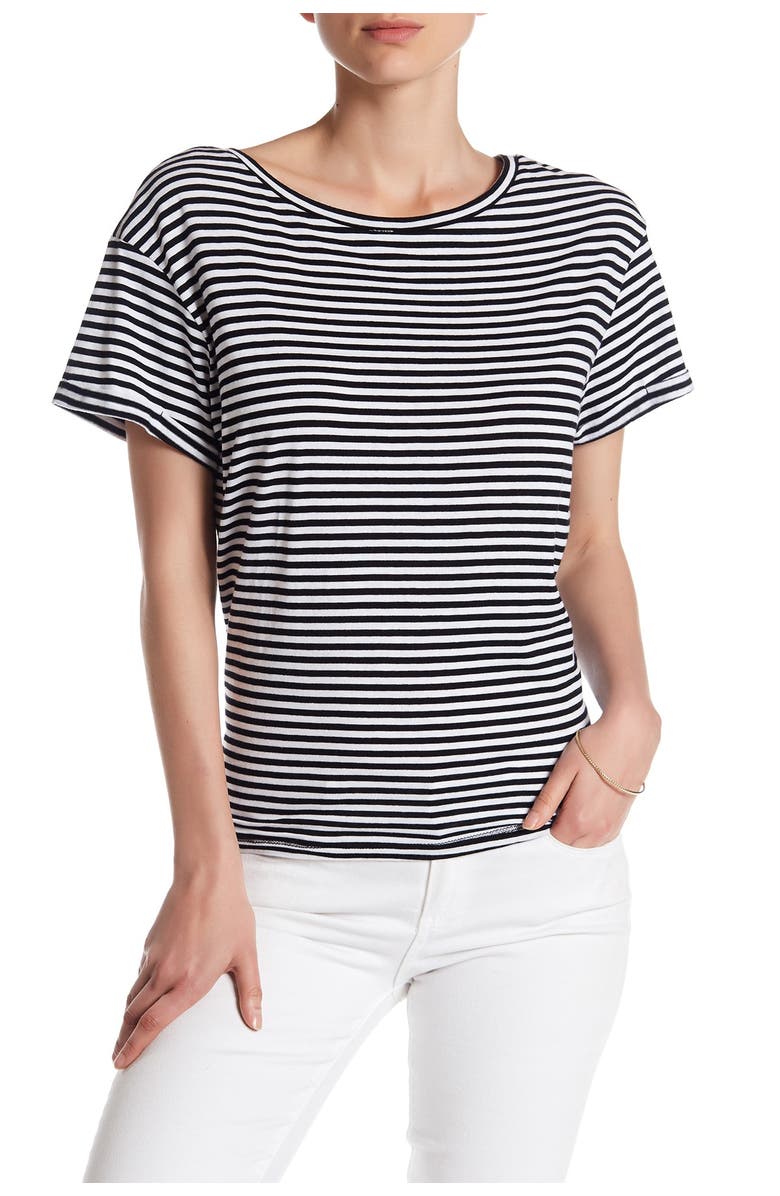 Olivia Sky Stripe Print Tie-Back Tee, Main, color,