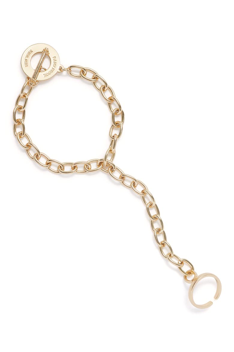 Zion Hand Chain Ring Bracelet, Main, color, GOLD