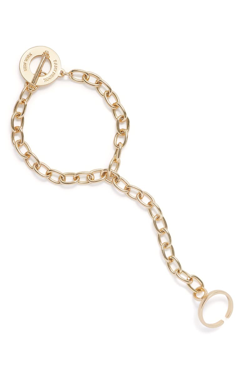 Ramy Brook Zion Hand Chain Ring Bracelet, Main, color, Gold