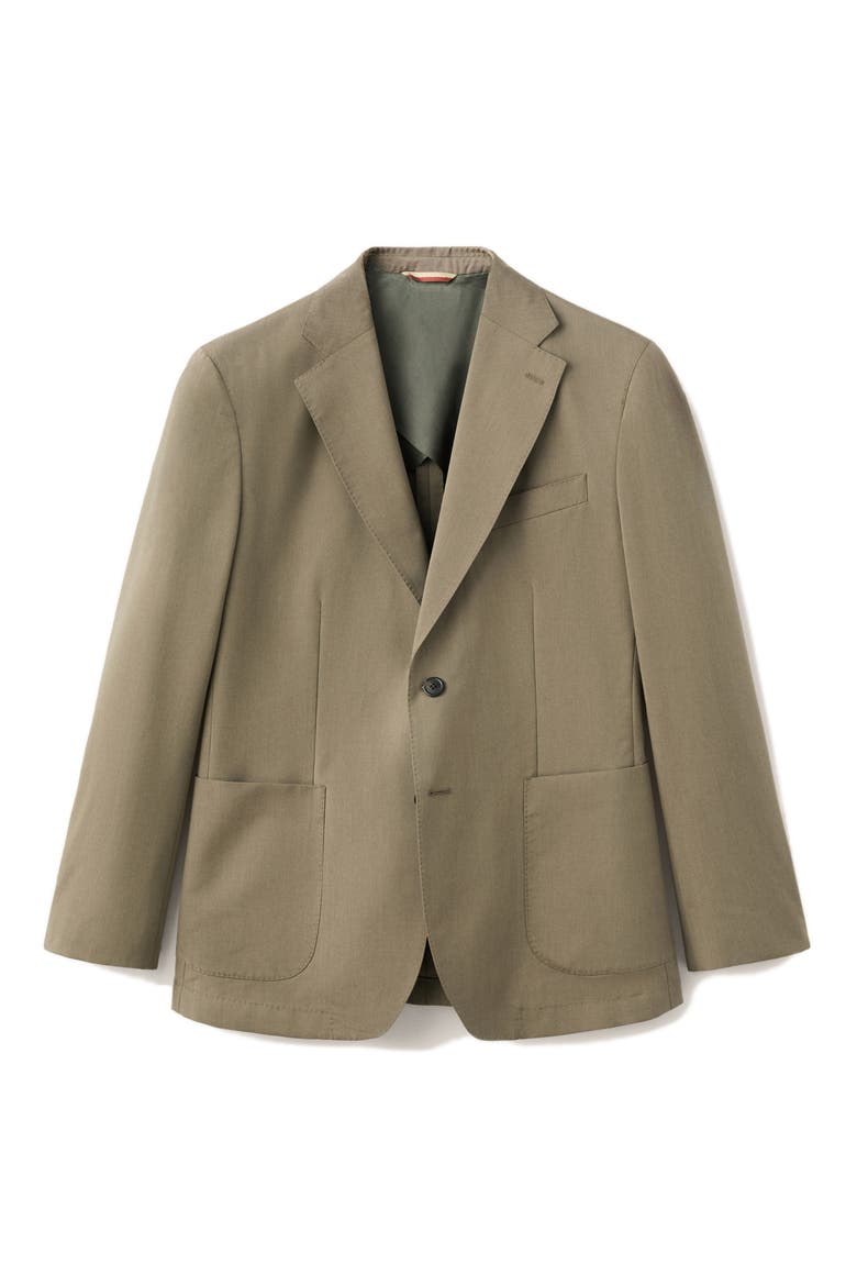 Slim Fit Cotton & Wool Jacket, Alternate, color, KHAKI GREEN